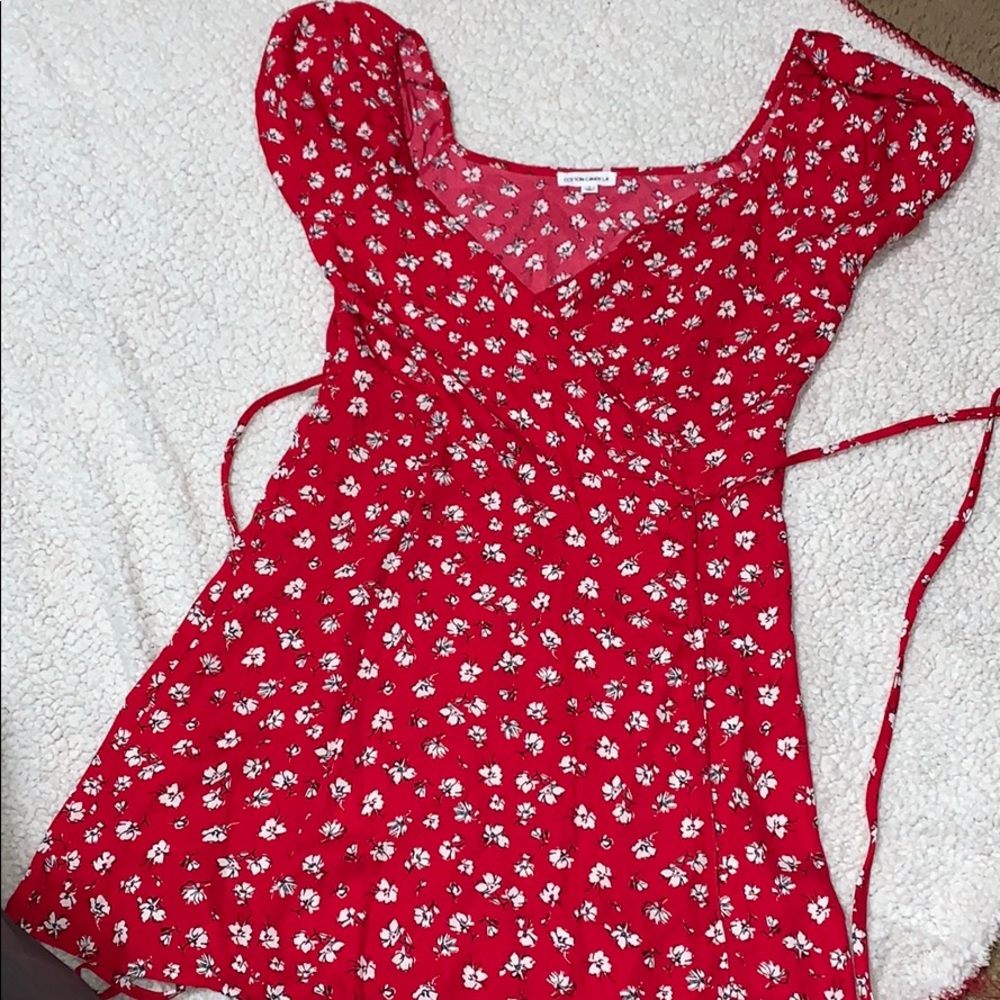 women’s juniors floral red dress